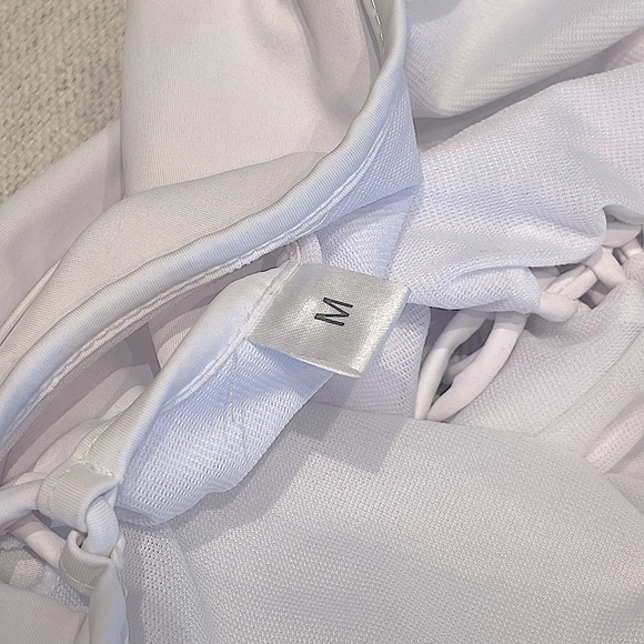 White One Piece Swimsuit Adjustable Tie Front Back & Sides - Worn 1x - Like New - Picture 5 of 6